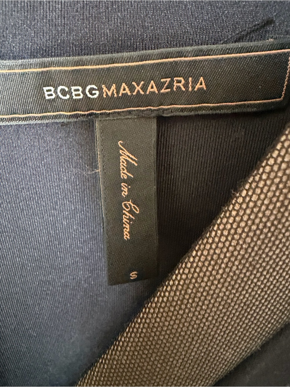 BCBGMaxAzria Black Dress with Taupe Contrast Panels - Picture 4 of 5